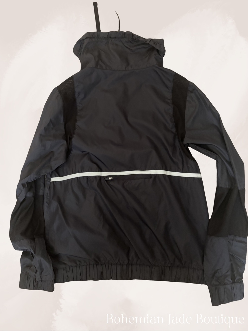 Fabletics Ziva Half Zip Windbreaker Jacket Women’s XS Black Reflective Anorak - Picture 5 of 7